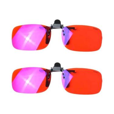 Imagem de Óculos De Sol Polarizados Anti Luz Azul Com Clip Laranja Amarelo Bloqu