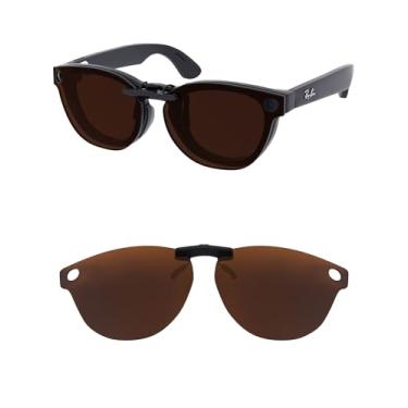 Imagem de HILEEN Clip-on polarizado para óculos de sol Ray-Ban Meta Skyler RW4010 & Gen 2 RW4014 52 mm - marrom