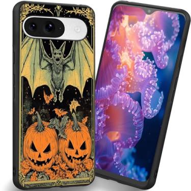 Imagem de RUUHLJLET Projetada para Google Pixel 10/10 Pro de 6,3 polegadas, capa fosca macia oferece proteção total (abóbora morcego de Halloween)