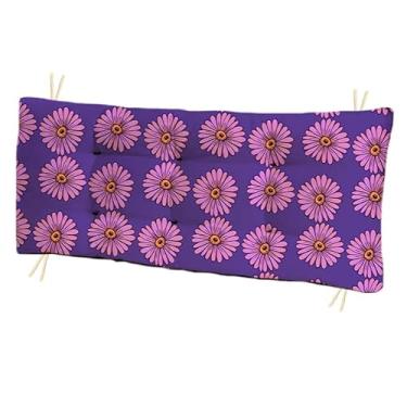 Imagem de Almofada Futon Grande 110x35 cm Estampada para Banco e Cadeira Almofada Decorativa Moderna para Sala Varanda e Jardim (Girassol Roxo)