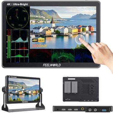Imagem de FEELWORLD LUT11S 10,1 polegadas 2000 nit Ultra Brilhante SDI Touch Screen DSLR Câmera Field Monitor com Vectorscope em Forma de Onda 3D Lut Sensor de Luz Automático HD 1920x1200 3G SDI 4K Saída HDMI