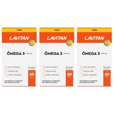 Imagem de Omega 3 Lavitan 1000mg Kit 3 Unidades 60 Capsulas Cada Oleo de Peixe E