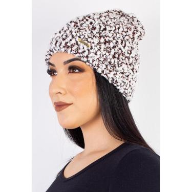 Imagem de Gorro feminino de malha tricô 60021 - Branco Mesclado-Feminino