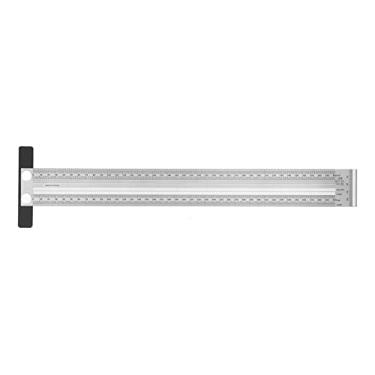 Imagem de Regras T para rabiscos para carpintaria Marcação de alta precisão Régua T para rabiscos para carpintaria Medição de decoração Design Aço inoxidável 180mm 200mm 400mm (Régua em forma de T de 400 mm)