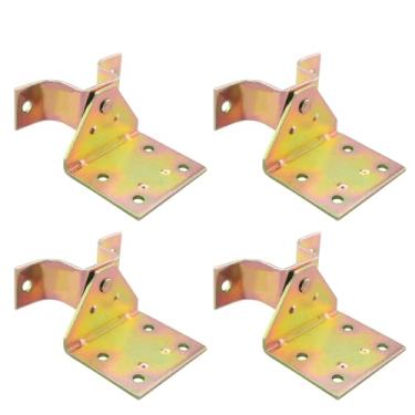 Imagem de JCBIZ 4 peças de conectores de suporte de canto quadrado dobráveis para mesa de jantar, suportes de suporte reforçados de metal multifuncional, molduras de suporte de prateleira para acessórios de