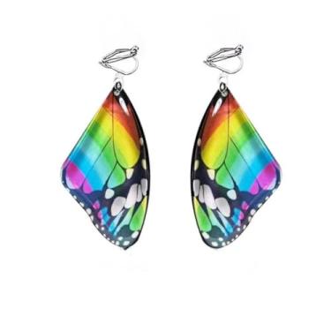 Imagem de 2 peças de brincos vivos buttefly clipes de orelha de acrílico para mulheres sem piercing