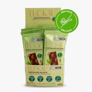 Imagem de DISPLAY BARRAS CHOCOLATE AO LEITE COM PISTACHE 20G ZERO AÇÚCAR - LUCKAU