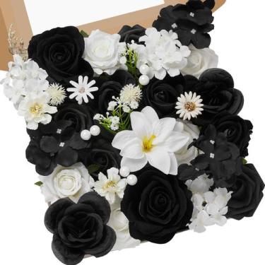 Imagem de Conjunto de Flores Artificiales Serwalin Combo Margarita Negra y Blanc