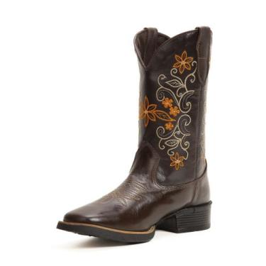Imagem de Bota Feminina Texana Chocolate Couro DIfranca - 6170, 39