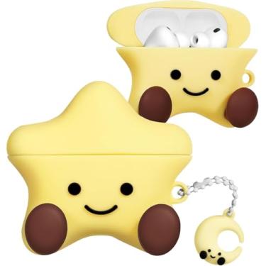 Imagem de Capa compatível com Airpods Pro 3 2025, linda capa de desenho animado para Airpods Pro 3 geração com chaveiro, capa protetora de silicone à prova de choque para homens e mulheres (lindas estrelas)