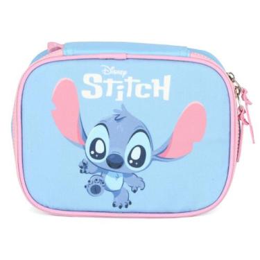 Imagem de Estojo Escolar Box Stitch Disney Azul Organizador Lápis Caneta - Luxce