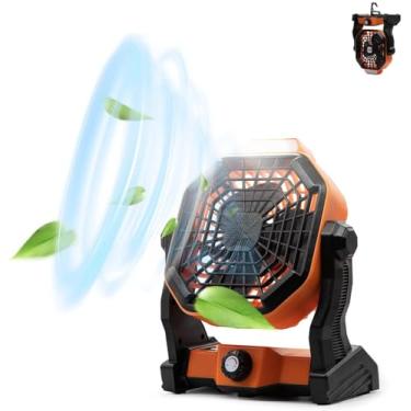 Imagem de Ventilador de Camping com Lanterna LED Mesa USB Portátil Recarregável Operado por Bateria Rotação 270 e Contínua para Acessórios Quarto Viagem