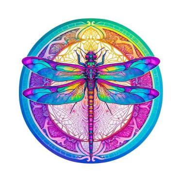 Imagem de Quebra-Cabeça De Madeira Com Padrão De Libélula Formas Irregulares De 