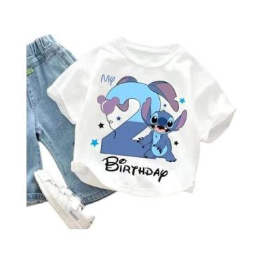 Imagem de Camiseta Infantil De Verão Disney Lilo Stitch Com Estampa De Aniversár