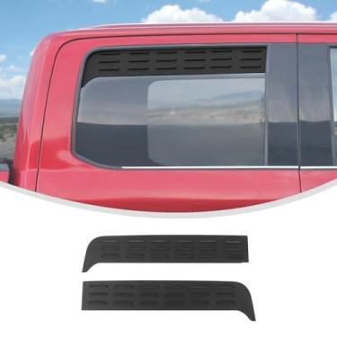 Imagem de Linskip Persianas de ventilação de janela traseira de alumínio compatíveis com cabine dupla Ford F150 2015-2025, defletores de chuva com venezianas para janelas de porta traseira, acessórios externos