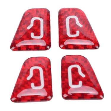 Imagem de aqxreight Tampa do Painel do Botão Interruptor Porta, Substituição de Textura Vermelha Com Tecnologia de Fibra de Carbono para 2024 2025 e 2025, Com Superfície Resistente a Arranhões