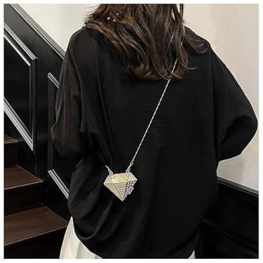 Imagem de Bolsa de moedas, mini clutch noturna para mulheres, bolsa transversal criativa de liga rígida, bolsa de mão de festa para presente