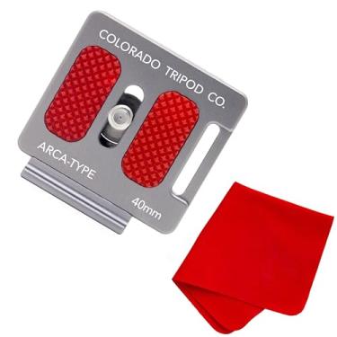 Imagem de Breakthrough Photography Placa de liberação rápida universal Arca Swiss de 40 mm para cabeça esférica de tripé com parafuso de aço inoxidável ajustável à mão e tampa traseira removível - cor bronze