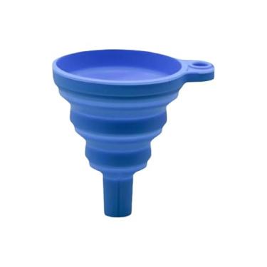 Imagem de Funil de motor de carro universal expansível silicone líquido funil de arruela fluido dobrável portátil auto troca de óleo gasolina (azul)