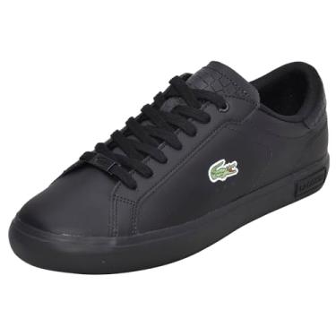 Imagem de Lacoste Tênis masculino Powercourt, Crocodilo preto/verde, 41