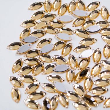 Imagem de CHATON PRIMEIRA LINHA NAVET 7X15mm -MEL/ TOPAZ -100Pçs - La Mode Arte 