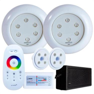 Imagem de Kit 2 Refletores Led 9w RGB ABS e Comando para Iluminação Piscina Vini