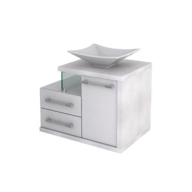 Imagem de Conjunto Balcão C/Cuba L38 Legno 650 - Compace Decor, Branco Chess