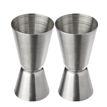 Imagem de Dosador De Drink Duplo Inox 60ml e 30ml Bebidas Drinks Dois Medidores Bartender Uso Profissional - 9 * 4cm(2UNID)
