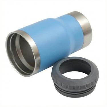 Imagem de Copo Térmico Inox 420ml 2 em 1 Porta Long Neck e Lata Isolamento a Vácuo com Abridor (Azul claro)