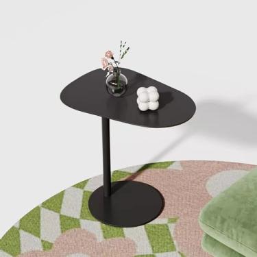 Imagem de Mesa de canto em forma de C para sofá deslizante embaixo - mesa lateral pequena para sala de estar, mesa lateral de sofá de quarto - móveis que economizam espaço