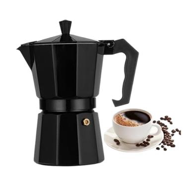 Imagem de Cafeteira com tampa de fogão | com chaleira antiqueimadura | Cafeteira italiana | Para fogão elétrico a gás a álcool, fogão, latte, cappuccino, casa, escritório, viagem, acampamento