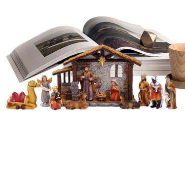 Imagem de Presépio de Natal, presépio de manjedoura, decoração de Natal, decoração de festa, decoração de casa, para sala de estar, prateleira, , jardim, escritório, mesa, escola, lareira