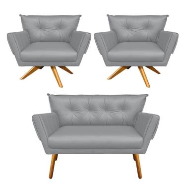 Imagem de Kit 01 Namoradeira e 02 Poltronas Giratória Anitta Corino