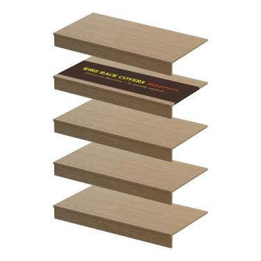 Imagem de Capas de prateleira de arame, 5 peças de capas de prateleira de 61 x 30 cm para prateleiras de arame, 0,39 polegadas de espessura (não madeira), capa de rack de fios resistente à umidade sem