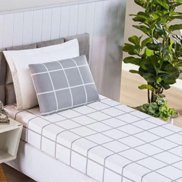 Imagem de Jogo Cama Lençol Brooklyn Solteiro Quadriculado Micropercal 200 Fios 2