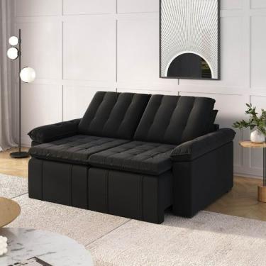 Imagem de Sofá Cama Palmeira 3 Lugares Retrátil Reclinável 200cm CabeCasa Madeir