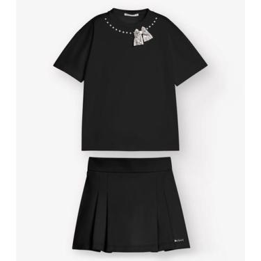 Imagem de Conjunto Camiseta com Shorts Saia Trick Nick Preto, 4, Preto