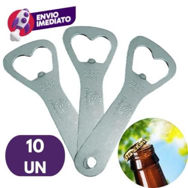 Imagem de Abridor Garrafa Aço Inox 10cm Cerveja Refrigerante Bar Cozinha Restaur