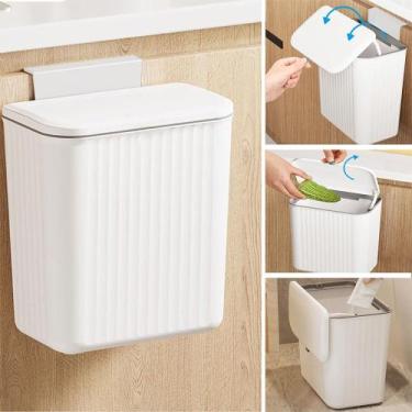 Imagem de Lixeira com Tampa Pressão para Cozinha e Quarto - bmax