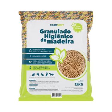 Imagem de Granulado Higiênico de Madeira TimbóPet Natural Gatos 15kg