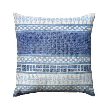 Imagem de Capa De Almofada Vivain Geométrico Trama Azul