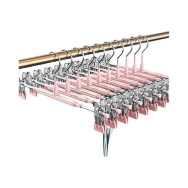 Imagem de Cabides Ajustáveis Antiderrapantes Com Clipes Para Calças, Saias E Jea