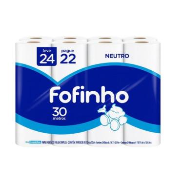 Imagem de Papel Higiênico Fofinho Neutro 30 Mts Leve 24 Pague 22