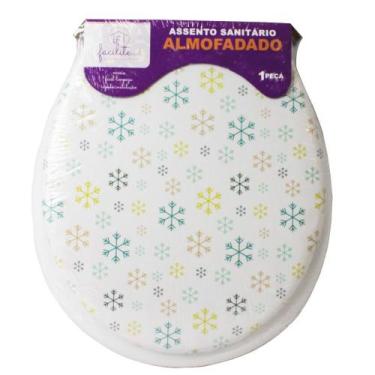 Imagem de Acento Sanitário Almofadado Estampado Confortável Tampa de Privada Uni