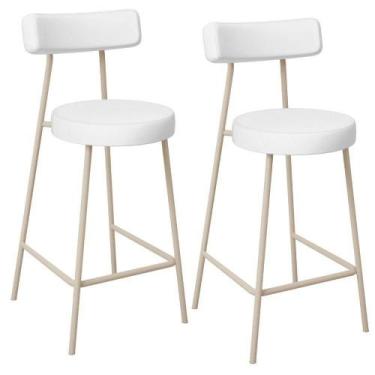 Imagem de Kit 02 Banquetas Baixa Cozinha Sala Jantar Bancada Milão Arena L02 Fac
