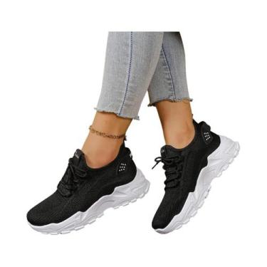 Imagem de Tênis Esportivos Femininos Respiráveis Em Malha, Casuais E Versáteis, 