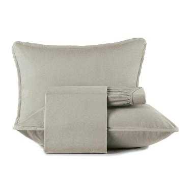 Imagem de Jogo De Cama Queen 4 Peças Altenburg Malha Fio Penteado Cinza Platinum