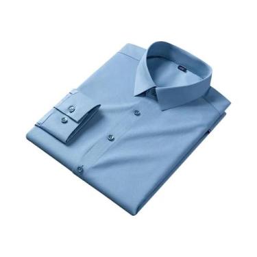 Imagem de Camisa Casual De Negócios Masculina Slim Fit Em Fibra De Bambu, Manga 