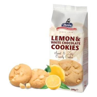 Imagem de Cookie Merba Limão com Chocolate Branco 200g  Gourmet Importado Premiu