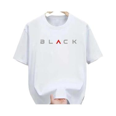 Imagem de Camiseta Masculina plus Size Preta De Algodão Para O Verão, Casual, Co